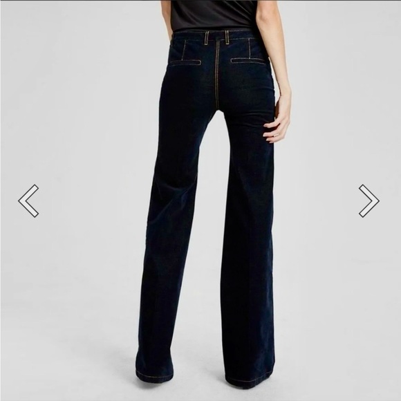 Theory Velvet Denim-Type Flare Pants - Picture 2 of 6
